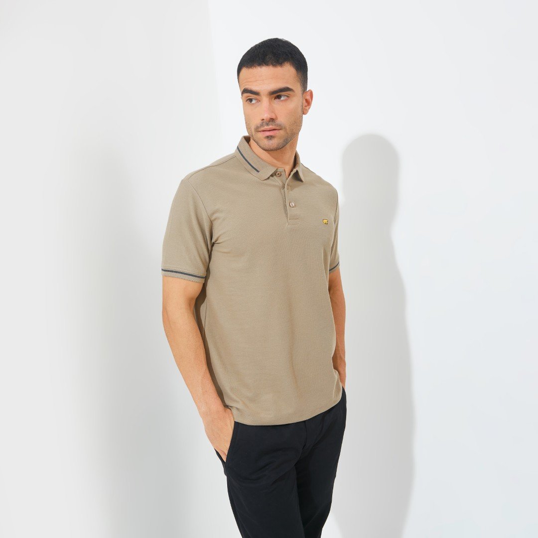 Jack Nicklaus Hubert Polo Shirt Pria Regular Fit Medium Brown - Image 2
