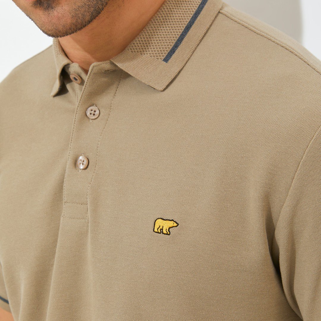 Jack Nicklaus Hubert Polo Shirt Pria Regular Fit Medium Brown - Image 5