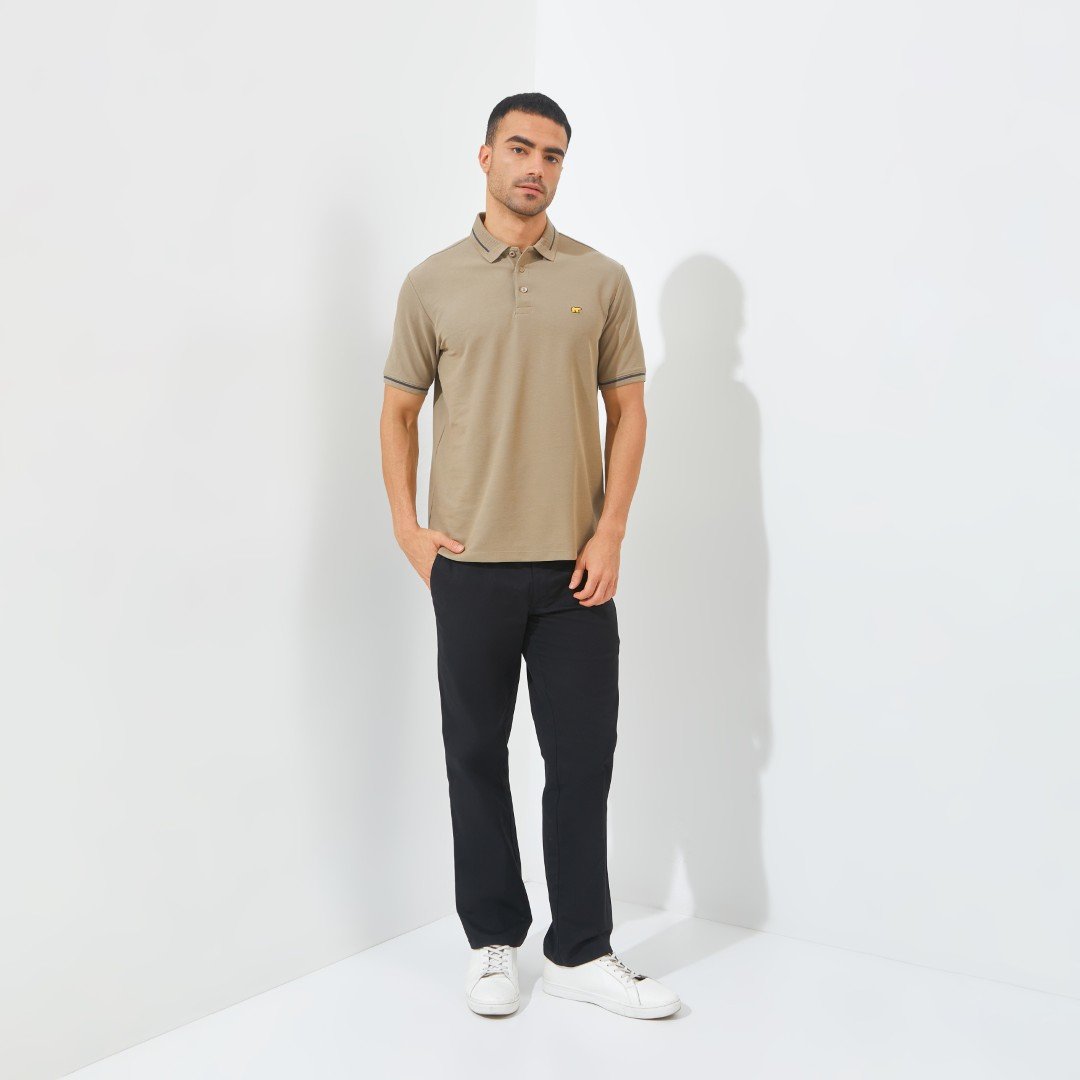 Jack Nicklaus Hubert Polo Shirt Pria Regular Fit Medium Brown - Image 6