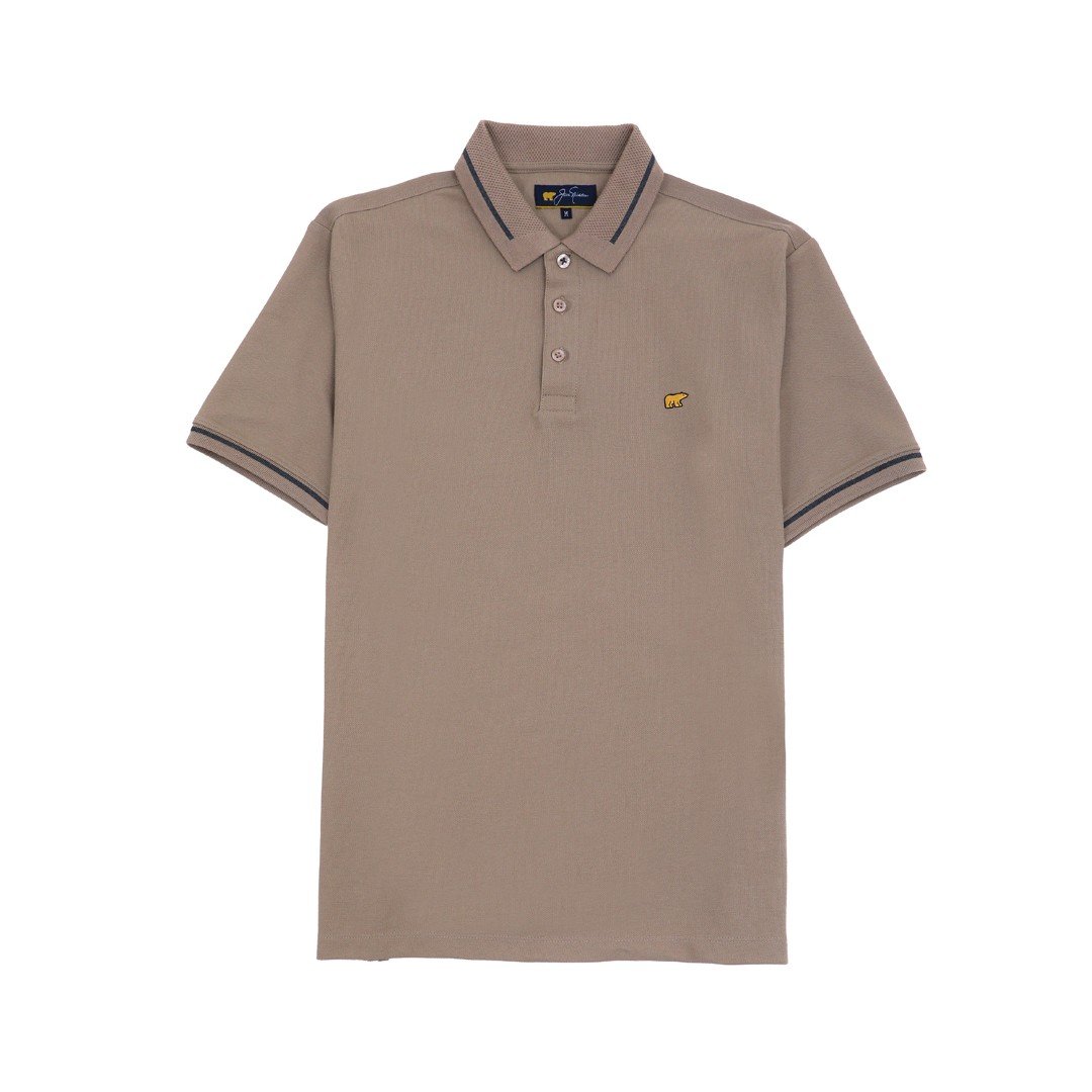Jack Nicklaus Hubert Polo Shirt Pria Regular Fit Medium Brown - Image 7