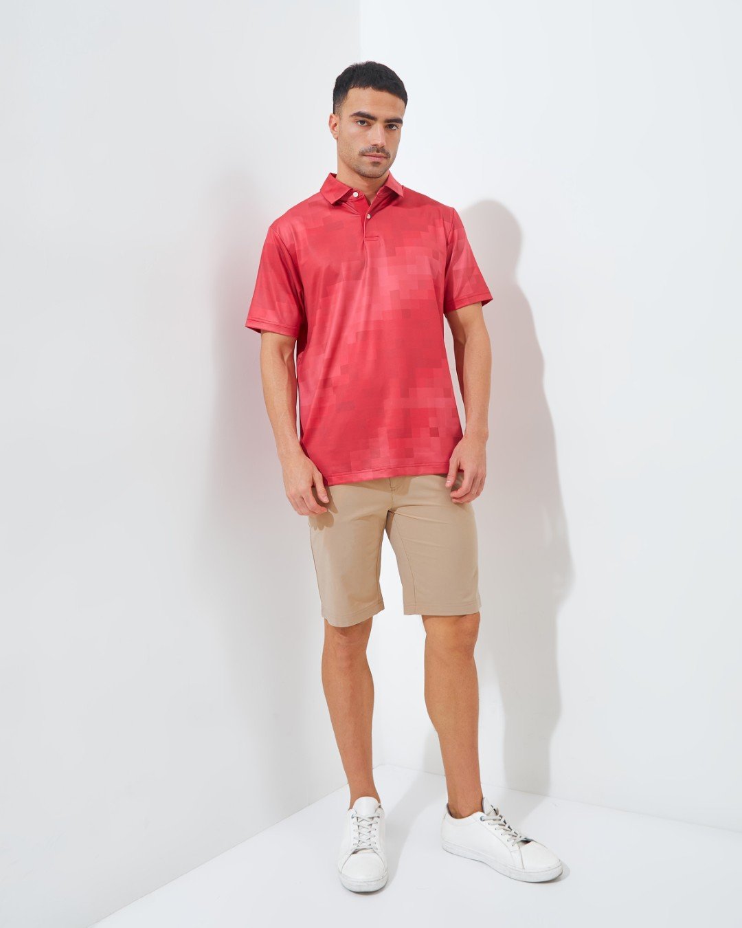 Jack Nicklaus Kowloon Premium Random Print Polo Autumn Red - Image 6