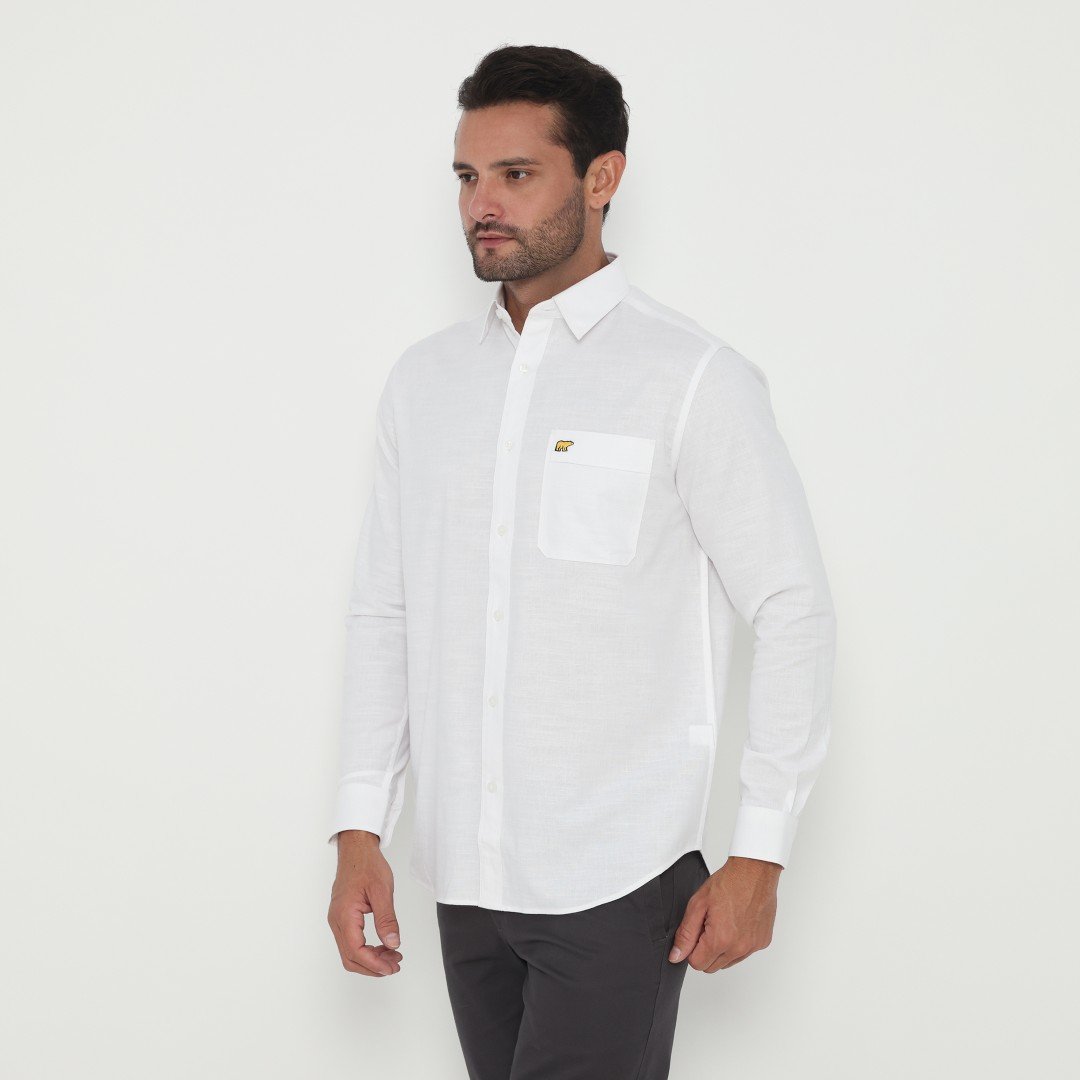 Jack Nicklaus Jett Kemeja Pria Lengan Panjang Slim Fit White - Image 2