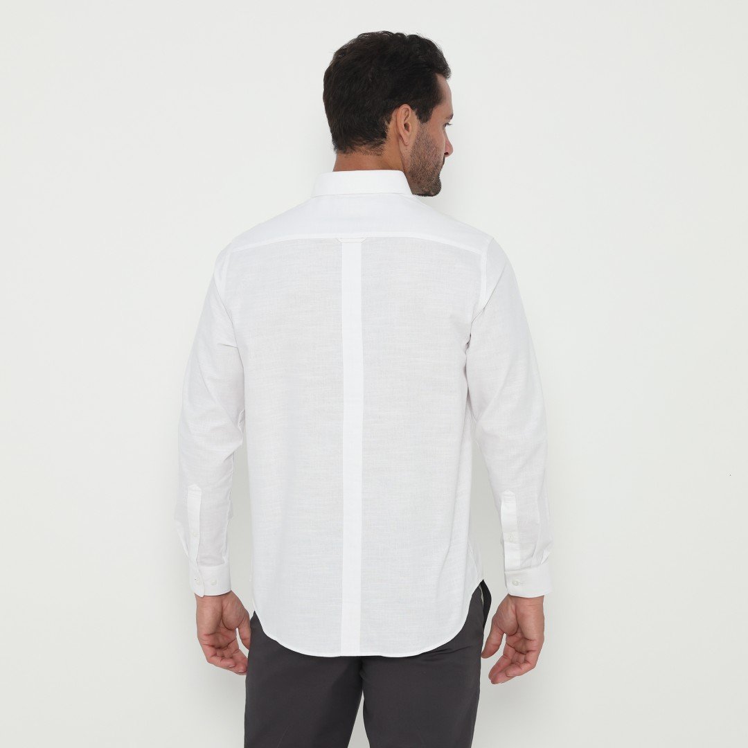 Jack Nicklaus Jett Kemeja Pria Lengan Panjang Slim Fit White - Image 3