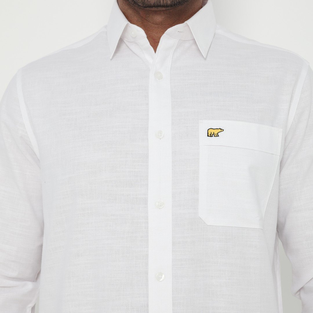 Jack Nicklaus Jett Kemeja Pria Lengan Panjang Slim Fit White - Image 4