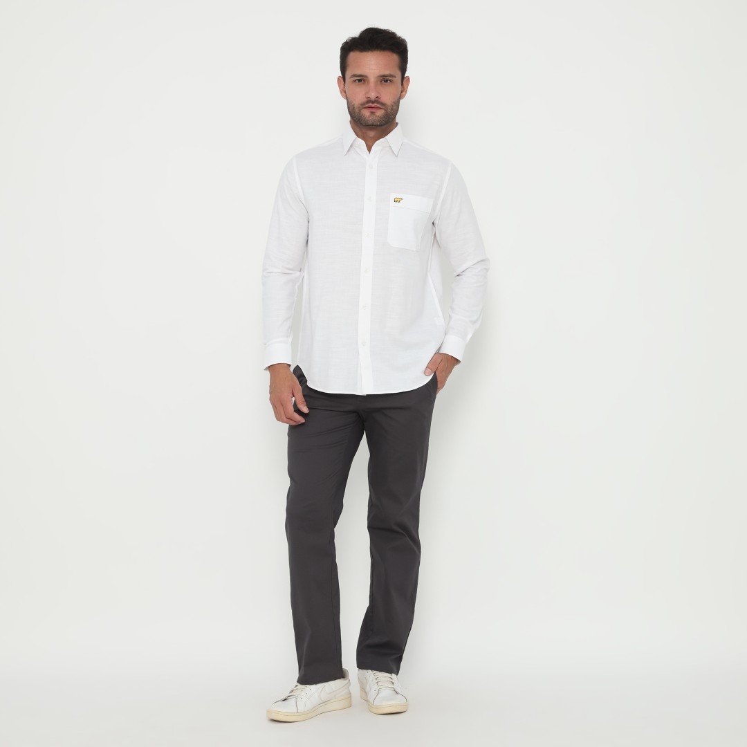 Jack Nicklaus Jett Kemeja Pria Lengan Panjang Slim Fit White - Image 5