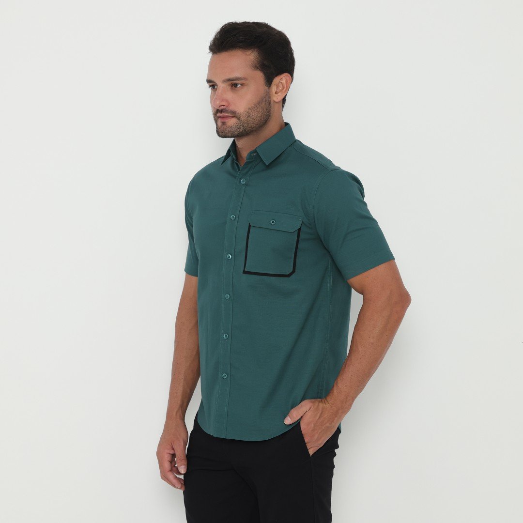 Jack Nicklaus Lander Kemeja Pria Lengan Pendek Slim Fit Green - Image 2