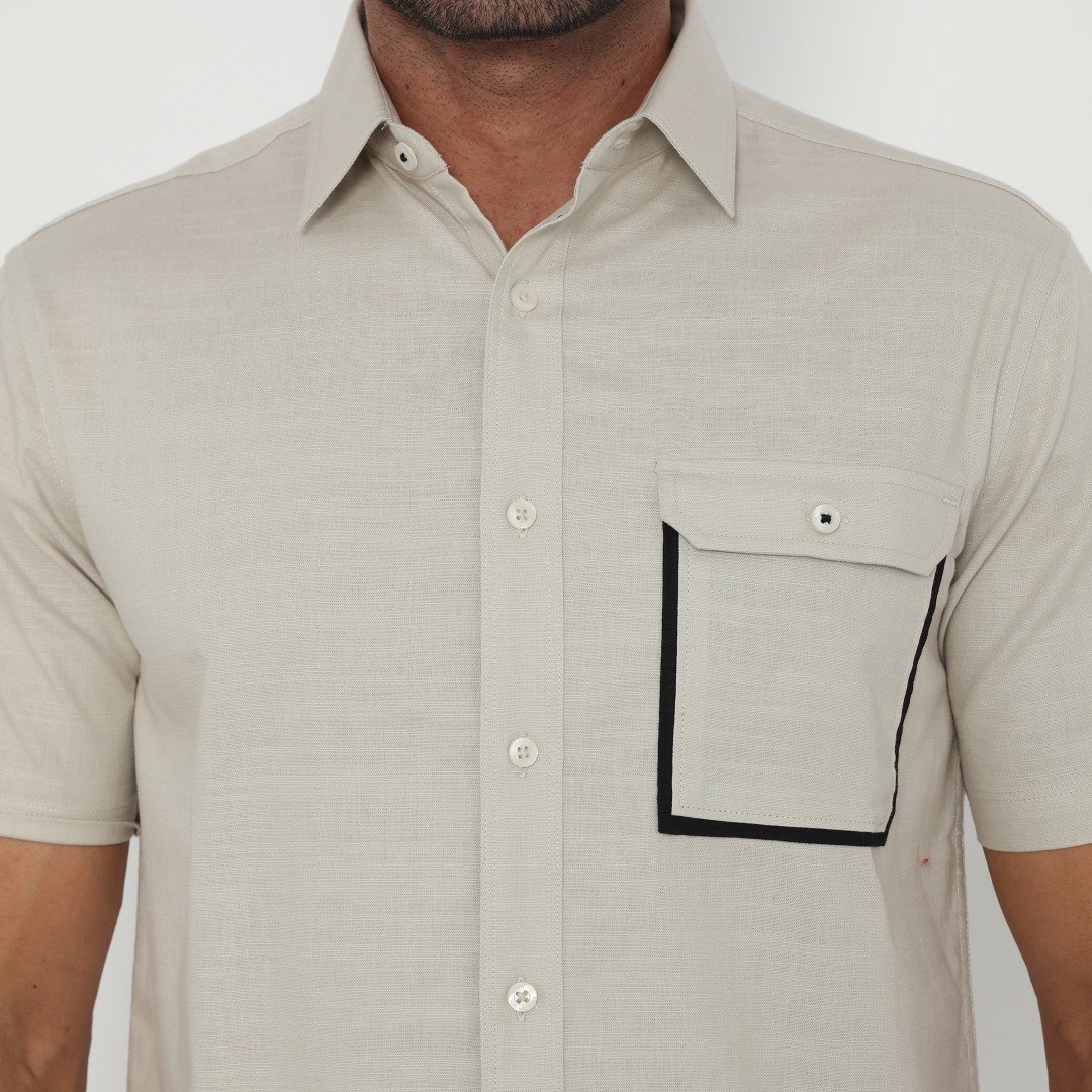 Jack Nicklaus Lander Kemeja Pria Lengan Pendek Slim Fit Khaki - Image 4