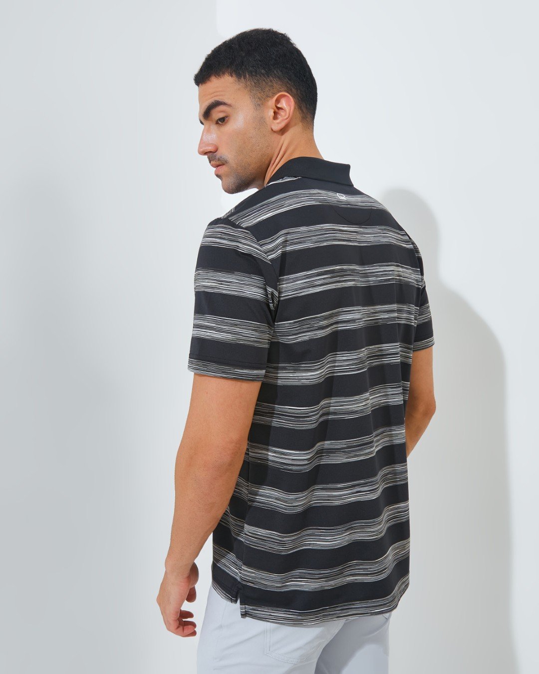 Jack Nicklaus Langham Premium Space Dye Stripe Polo Caviar - Image 3