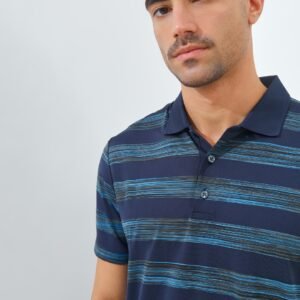 Jack Nicklaus Langham Premium Space Dye Stripe Polo Classic Navy