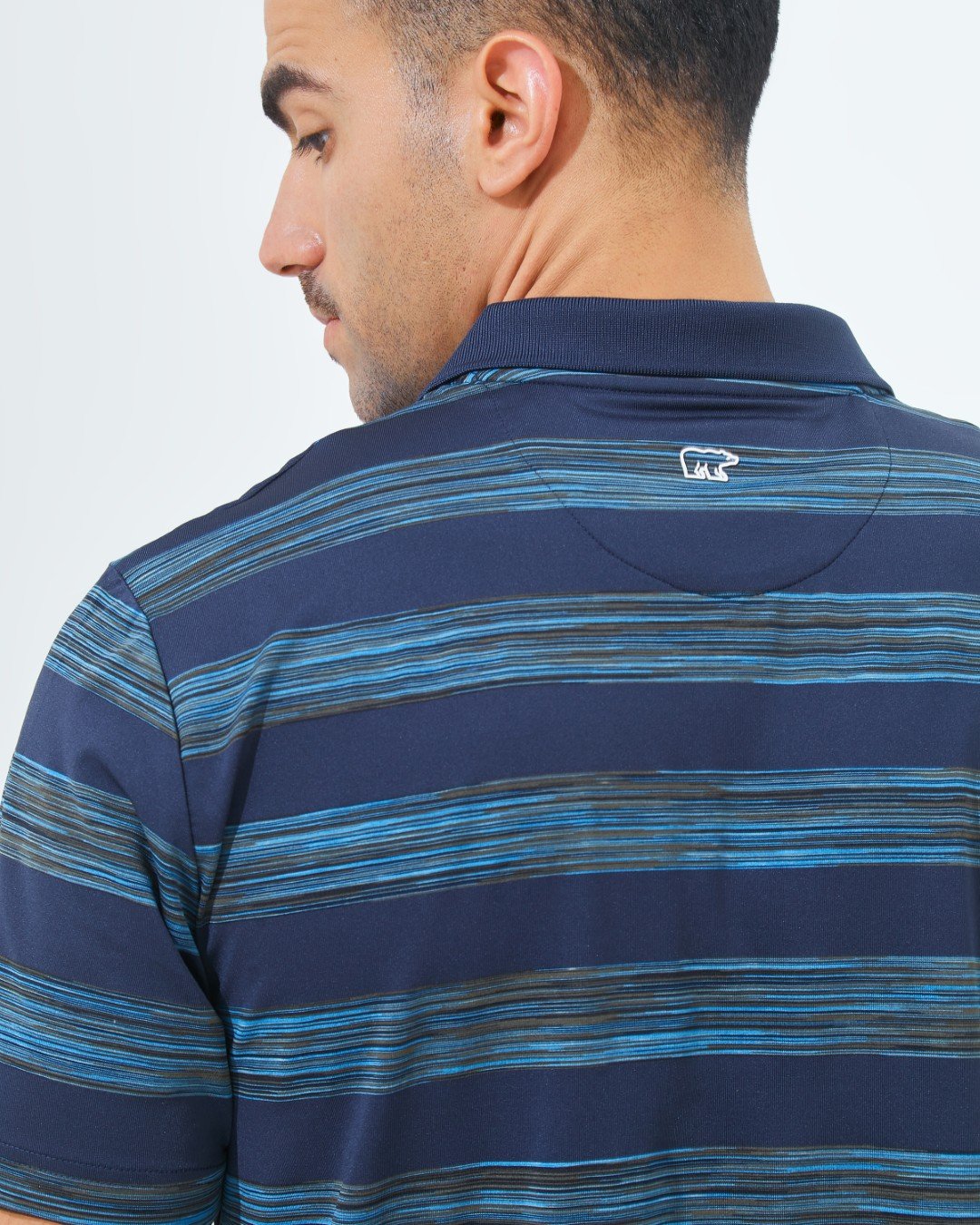 Jack Nicklaus Langham Premium Space Dye Stripe Polo Classic Navy - Image 5