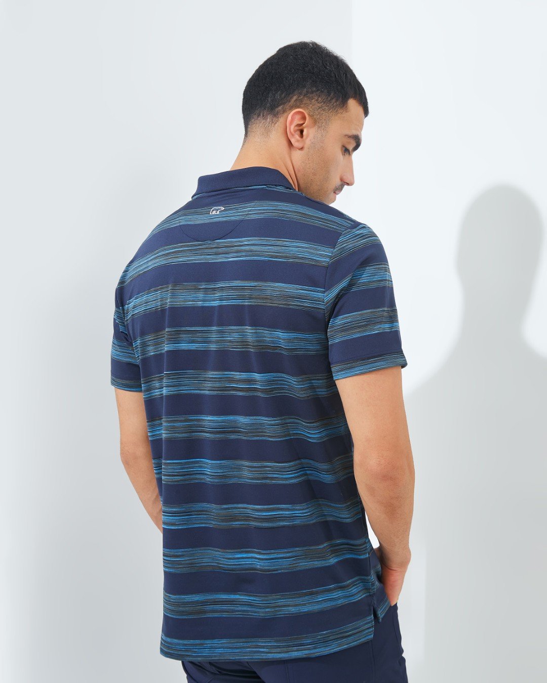 Jack Nicklaus Langham Premium Space Dye Stripe Polo Classic Navy - Image 3