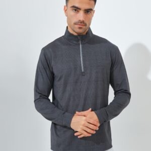 Jack Nicklaus Mandarin Premium Crosshatch Print Polo Black Out