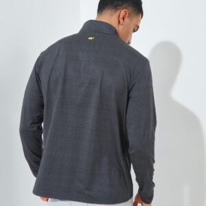 Jack Nicklaus Mandarin Premium Crosshatch Print Polo Black Out