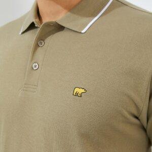 Jack Nicklaus Mandela Polo Shirt Pria Regular Fit Khaki