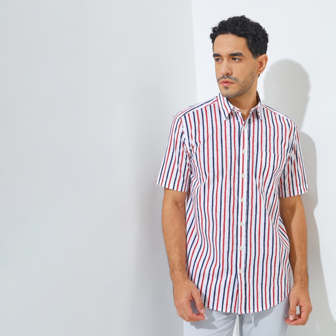 Jack Nicklaus Millennium Premium Men's Stripe Shirt Autumn Red