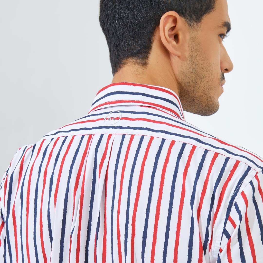 Jack Nicklaus Millennium Premium Men's Stripe Shirt Autumn Red - Image 5