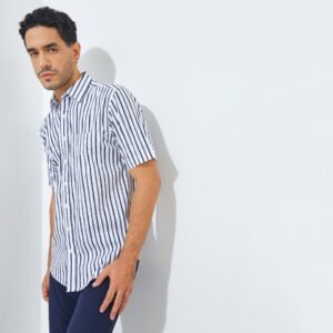 Jack Nicklaus Millennium Premium Men's Stripe Shirt Classic Navy