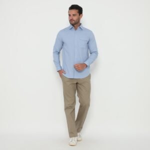 Jack Nicklaus Oberon Kemeja Pria Lengan Panjang Slim Fit Light Blue