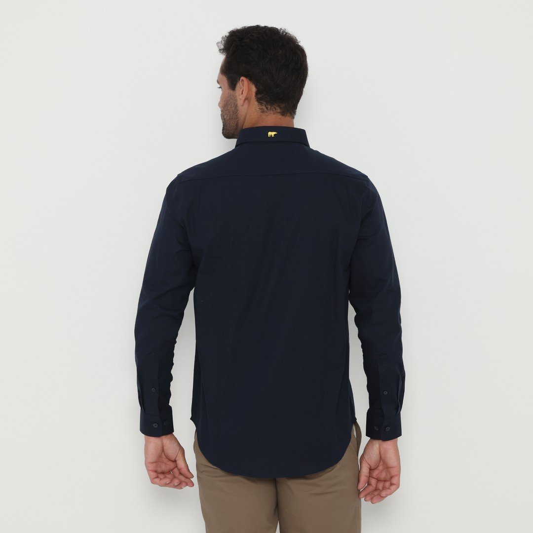 Jack Nicklaus Oberon Kemeja Pria Lengan Panjang Slim Fit Navy - Image 3