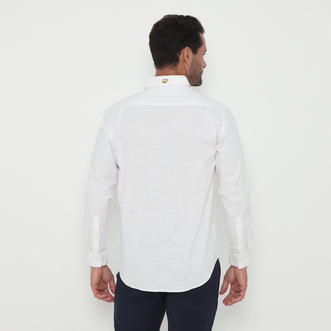 Jack Nicklaus Oberon Kemeja Pria Lengan Panjang Slim Fit White - Image 3
