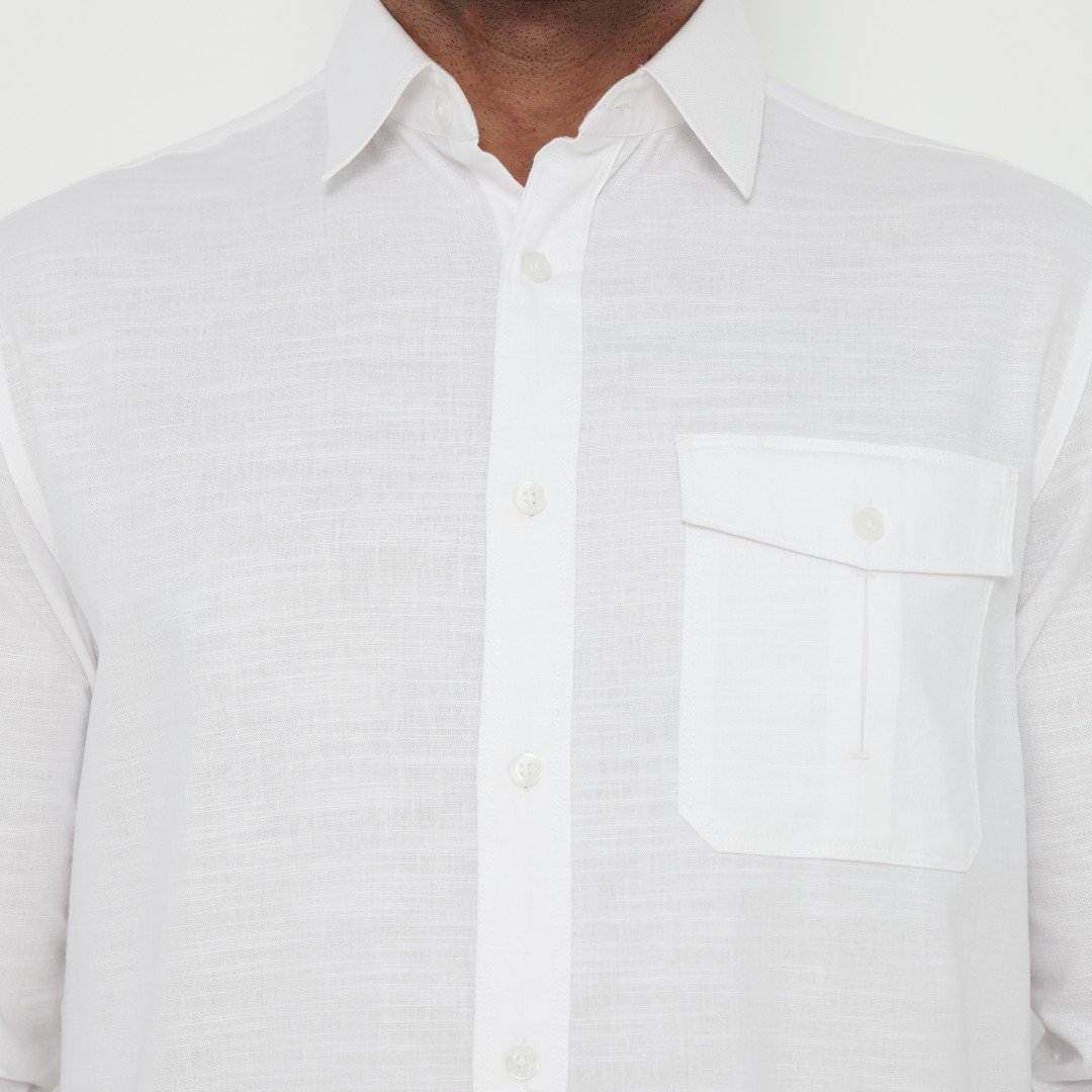 Jack Nicklaus Oberon Kemeja Pria Lengan Panjang Slim Fit White - Image 4