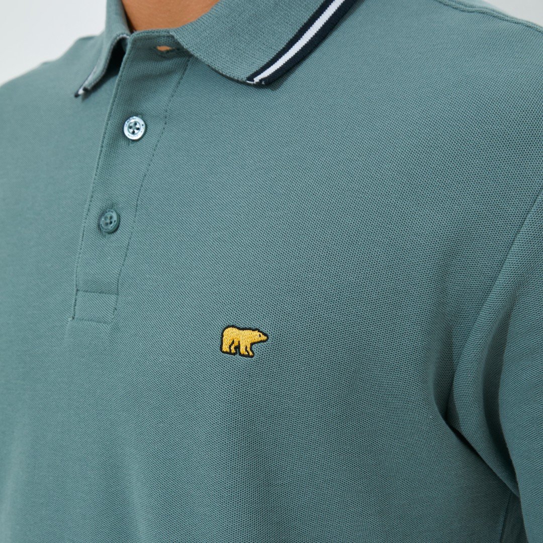 Jack Nicklaus Roderick Polo Shirt Pria Regular Fit Medium Green - Image 4