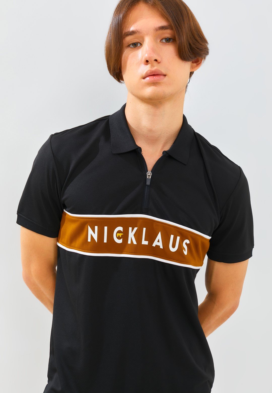 Jack Nicklaus Jaden Polo Shirt Pria Slim Fit Black