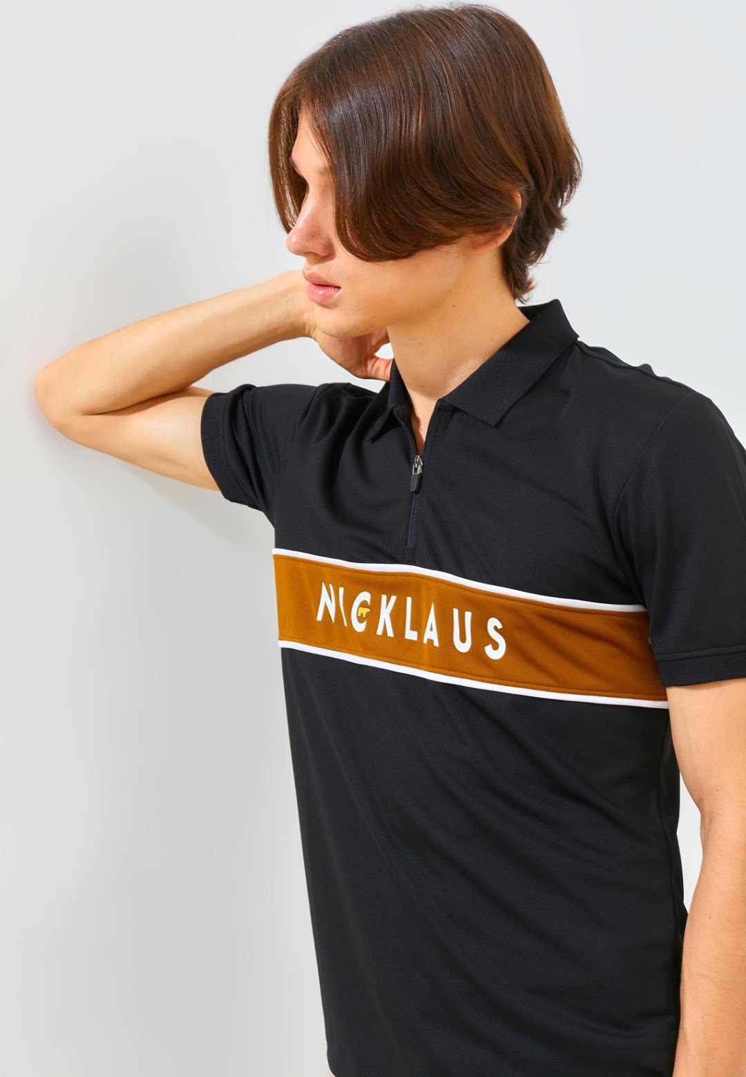 Jack Nicklaus Jaden Polo Shirt Pria Slim Fit Black - Image 2