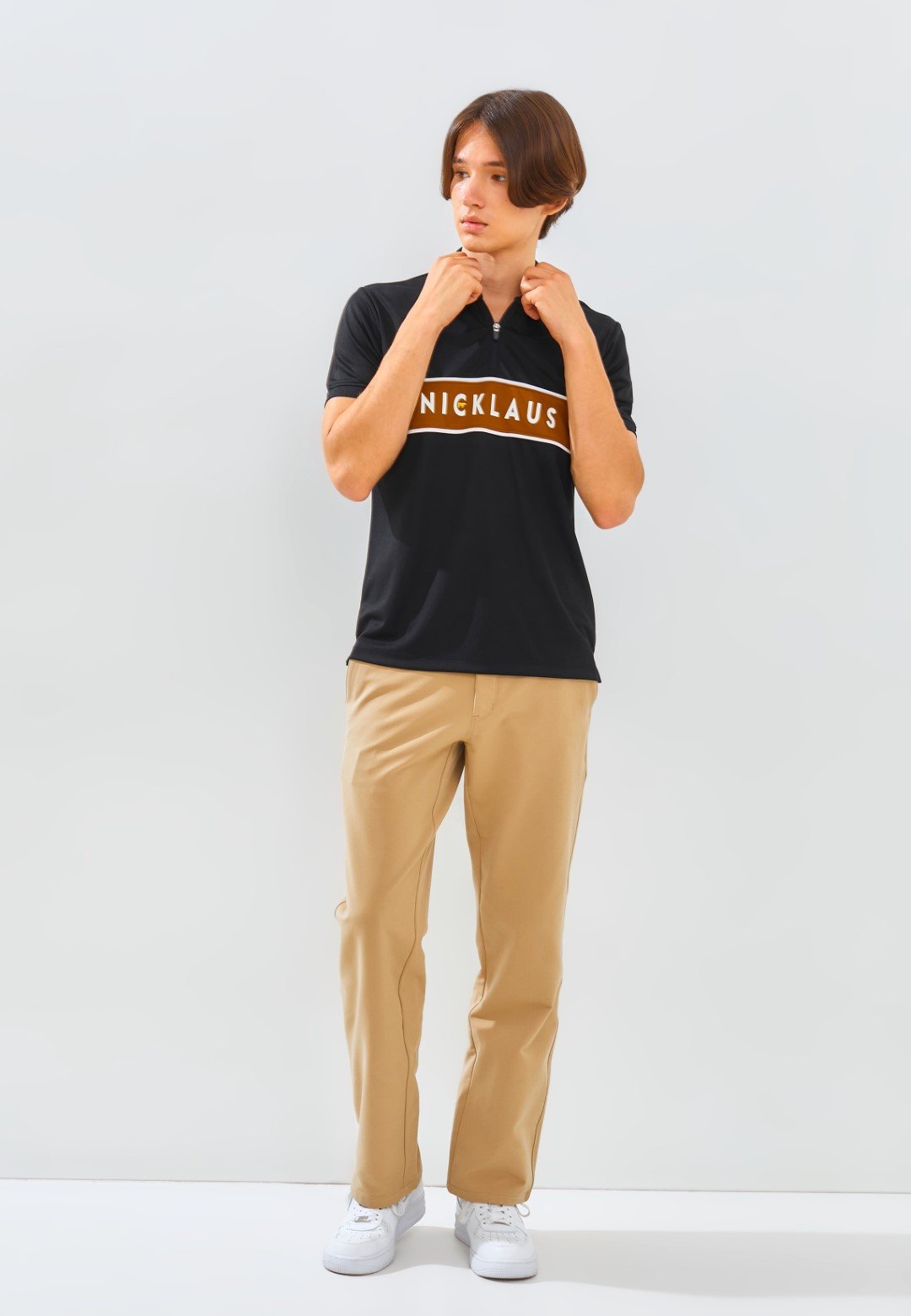 Jack Nicklaus Jaden Polo Shirt Pria Slim Fit Black - Image 4