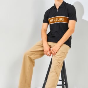 Jack Nicklaus Jaden Polo Shirt Pria Slim Fit Black