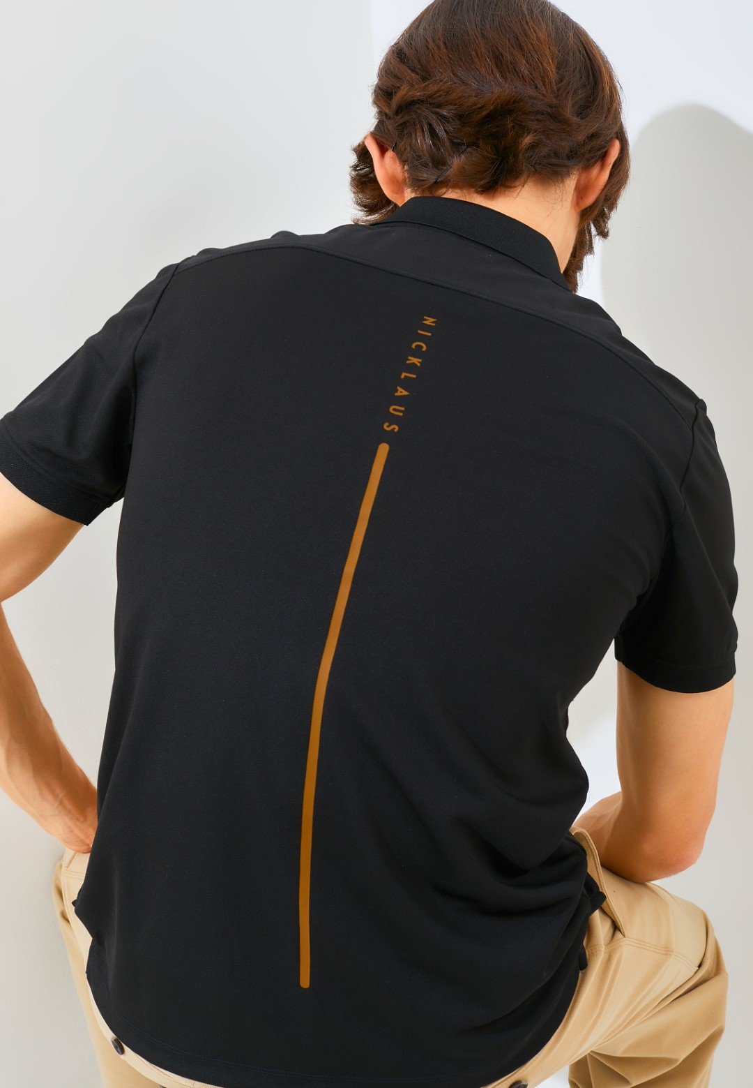 Jack Nicklaus Jaden Polo Shirt Pria Slim Fit Black - Image 6