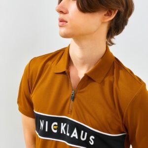 Jack Nicklaus Jaden Polo Shirt Pria Slim Fit Tapenade Brown