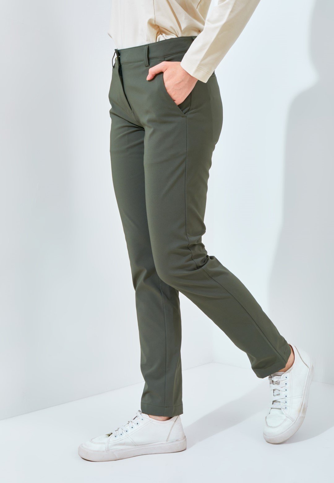 Jack Nicklaus Jenny Premium Pants Ladies Slim Fit Virtual Olive - Image 2