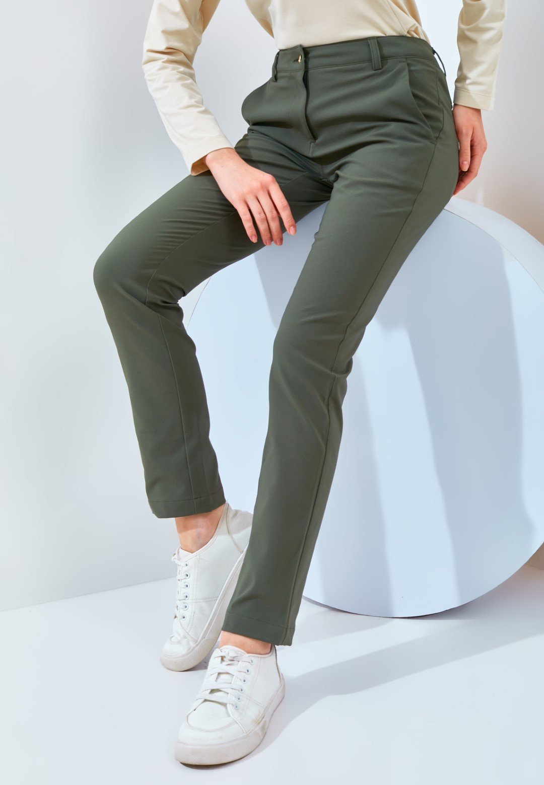 Jack Nicklaus Jenny Premium Pants Ladies Slim Fit Virtual Olive - Image 4