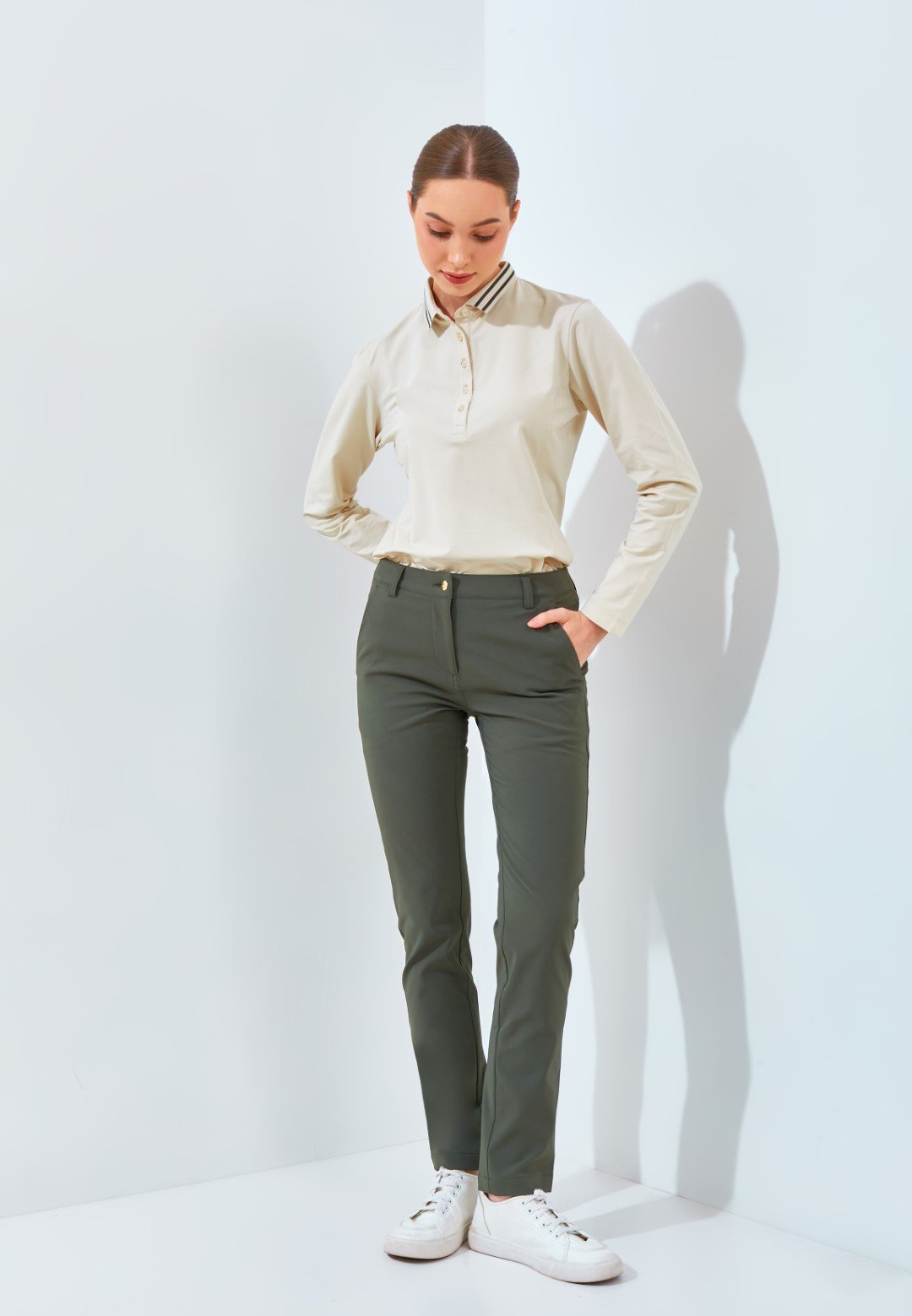Jack Nicklaus Jenny Premium Pants Ladies Slim Fit Virtual Olive - Image 5