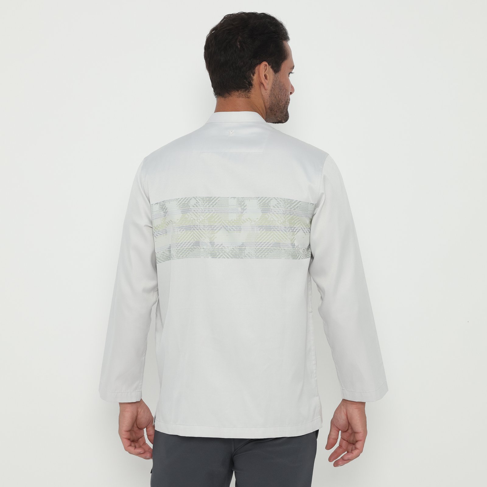 Jobb Abbas Baju Koko Pria Lengan Panjang Regular Fit Light Grey - Image 3
