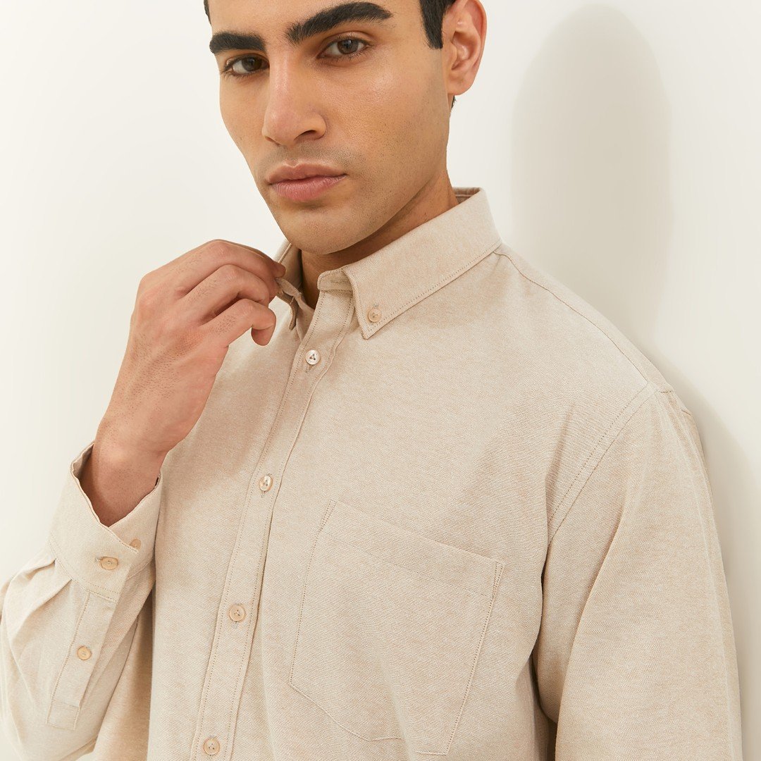 Jobb Abney Kemeja Pria Lengan Panjang Regular Fit Khaki - Image 4