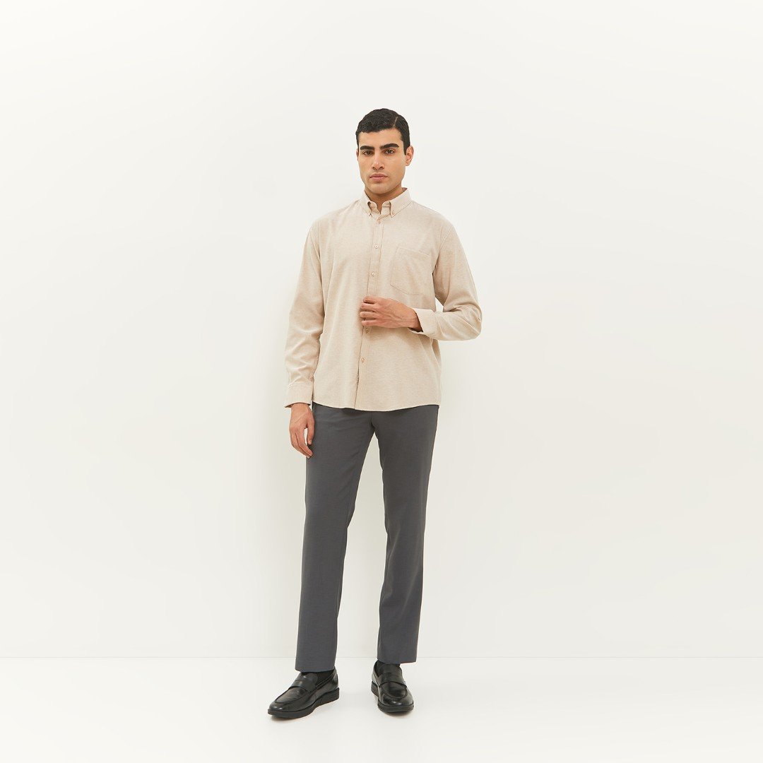 Jobb Abney Kemeja Pria Lengan Panjang Regular Fit Khaki - Image 6