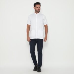 Jobb Ahsan Baju Koko Pria Lengan Pendek Regular Fit Putih