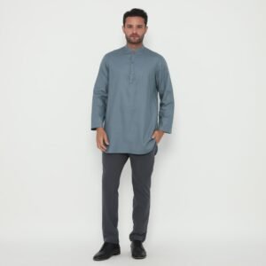 Jobb Aziz Baju Koko Pria Lengan Panjang Regular Fit Medium Blue