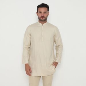 Jobb Aziz Baju Koko Pria Lengan Panjang Regular Fit Light Khaki
