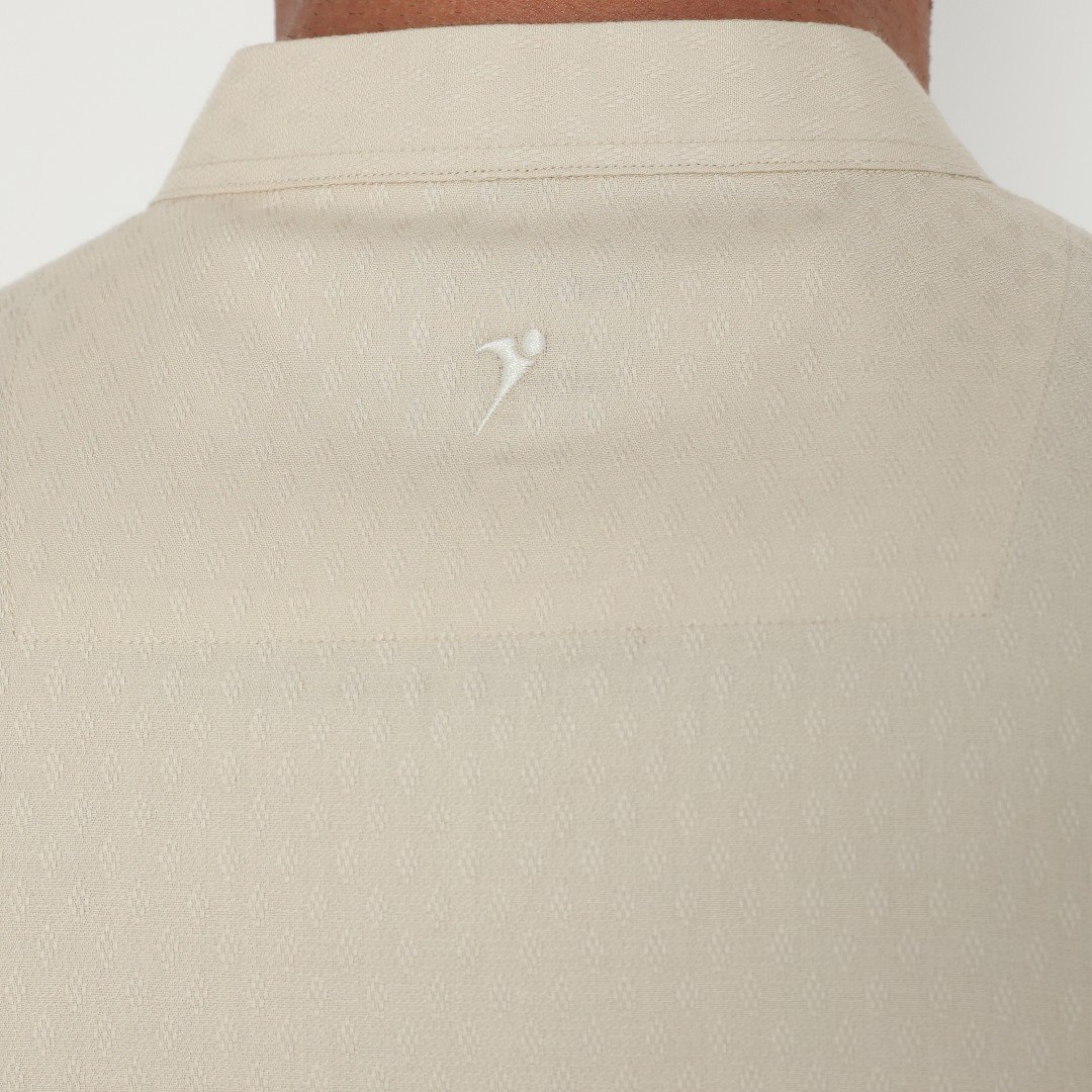 Jobb Aziz Baju Koko Pria Lengan Panjang Regular Fit Light Khaki - Image 4