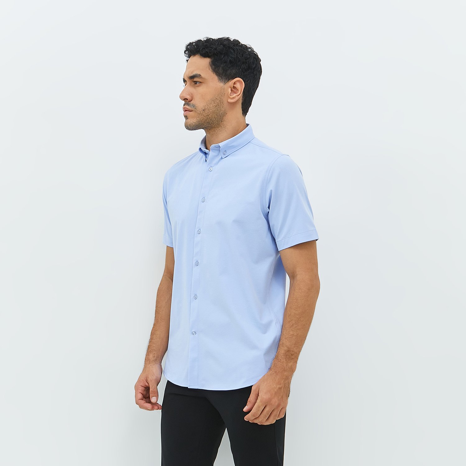 Jobb Edore Kemeja Pria Lengan Pendek Slim Fit Biru - Image 2