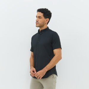 Jobb Edore Kemeja Pria Lengan Pendek Slim Fit Hitam