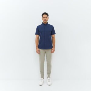 Jobb Edore Kemeja Pria Lengan Pendek Slim Fit Navy
