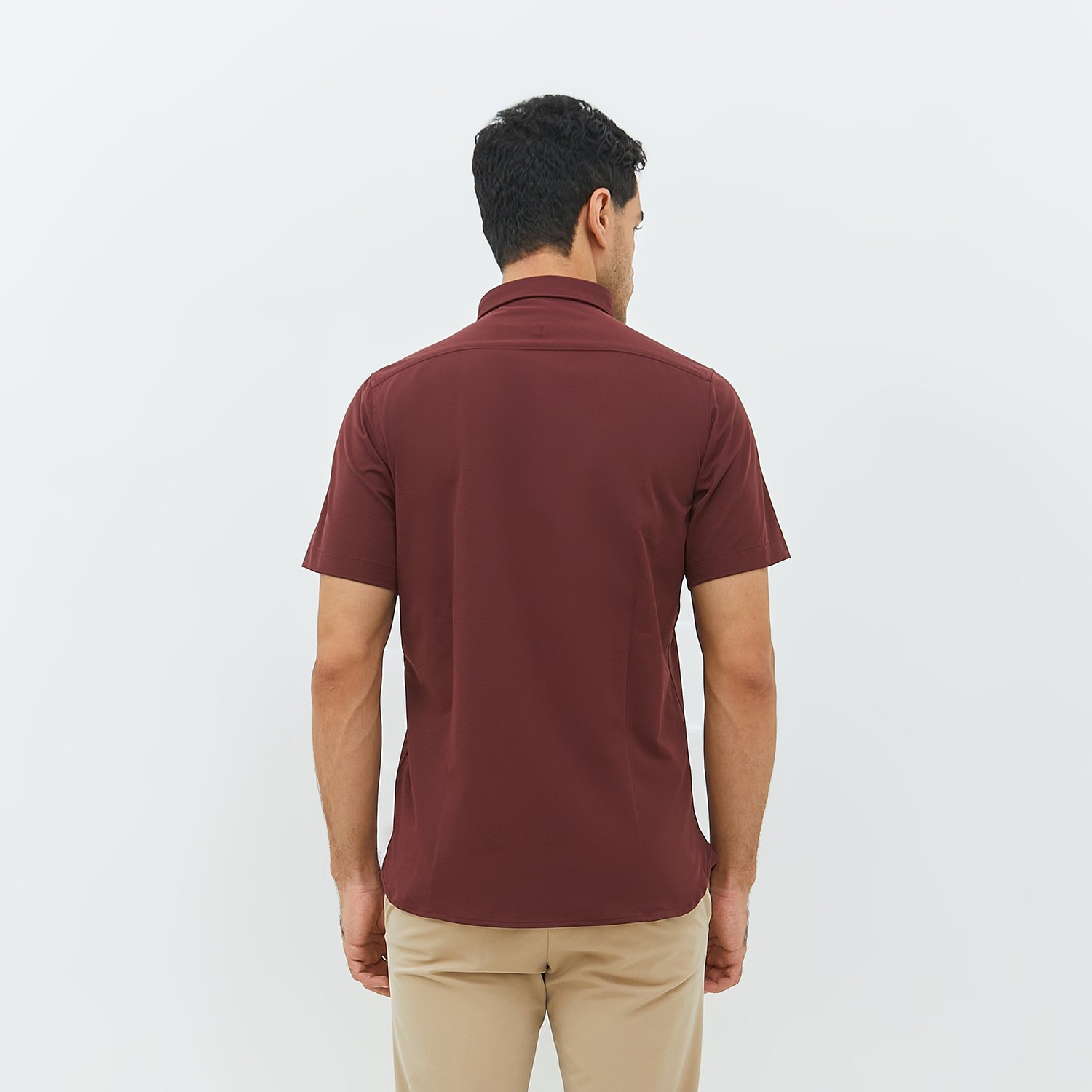 Jobb Edore Kemeja Pria Lengan Pendek Slim Fit Wine - Image 4