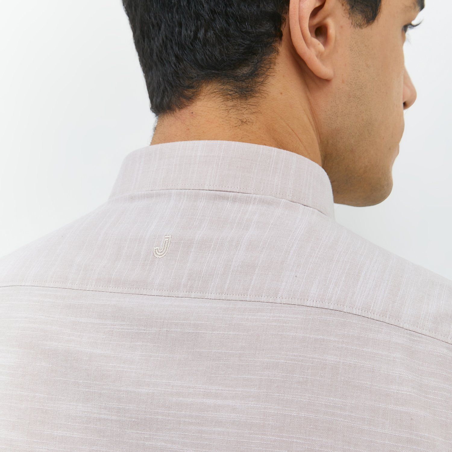 JOBB Finley Kemeja Pria Lengan Pendek Slim Fit Light Khaki - Image 4