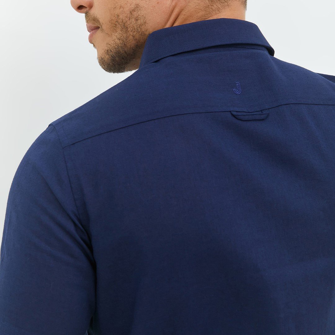 Jobb Fulton Kemeja Pria Lengan Pendek Slim Fit Navy - Image 3