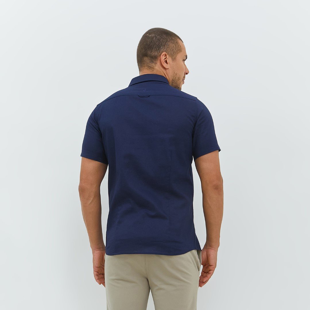 Jobb Fulton Kemeja Pria Lengan Pendek Slim Fit Navy - Image 4