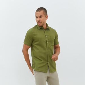 Jobb Fulton Kemeja Pria Lengan Pendek Slim Fit Olive